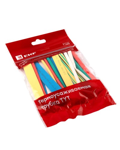Термоусаживаемая трубка ТУТ нг 6/3 набор:7 цветов по 3шт. 100мм. EKF PROxima (tut-n-6) в Орле Аксессуары для кабель-канала Pintop.ru