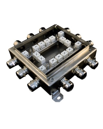 Коробка монтажная огнестойкая Гефест КМ-О (32к*6,0)-IP66 2020нерж, 12 вводов 200х200х60 в Орле Распределительные коробки Pintop.ru