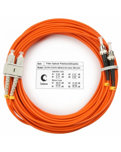 Шнур оптический duplex SC-ST 62,5/125 mm 10м LSZH Cabeus FOP-62-SC-ST-10m в Орле Патч-корды оптические Pintop.ru