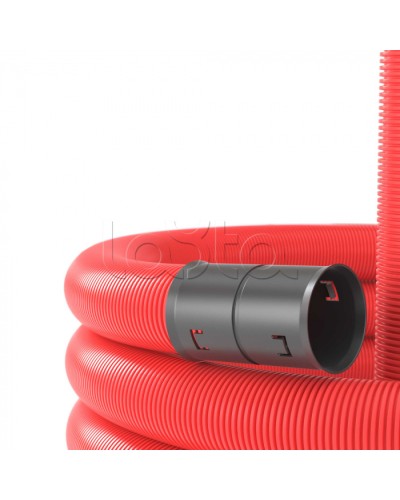 Двустенная труба ПНД D90мм без протяжки (50м уп) красная DKC (120990) в Орле Труба гофрированная Pintop.ru