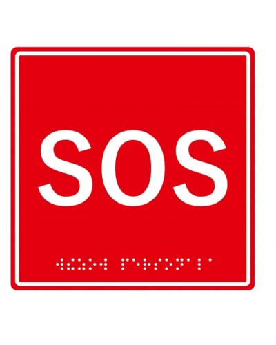Табличка тактильная с пиктограммой SOS (150x150мм) (красный фон) Hostcall MP-010R1 в Орле Дополнительное оборудование для ОПС Pintop.ru