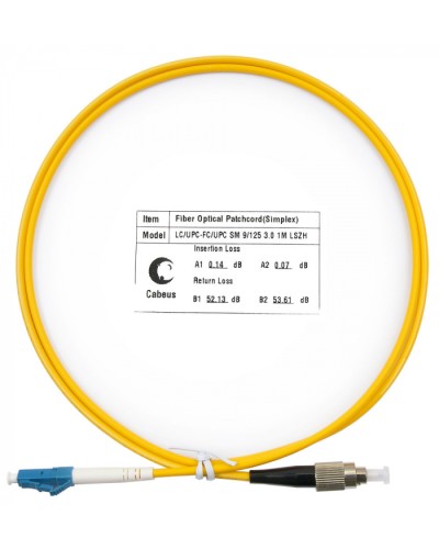 Шнур оптический simplex LC-FC 9/125 SM 1 м LSZH Cabeus FOP(s)-9-LC-FC-1M в Орле Патч-корды оптические Pintop.ru