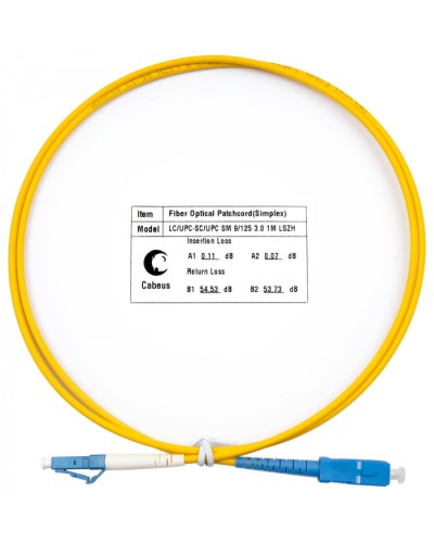 Шнур оптический simplex LC-SC 9/125 SM 1 м LSZH Cabeus FOP(s)-9-LC-SC-1M в Орле Патч-корды оптические Pintop.ru