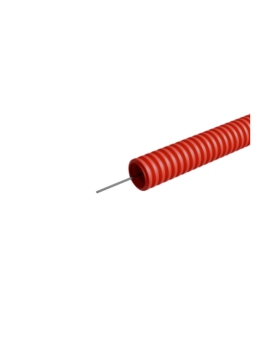 Труба гофрированная ПНД лёгкая d32 мм с зондом трудногорючая безгалогенная (HFFRLS), (уп. 50 м) КМ-профиль (KM-FRTG-32) в Орле Труба гофрированная Pintop.ru