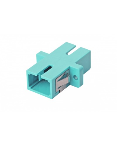 Оптический адаптер OM3, симплекс SC, с фланцами, бирюзовый Eurolan (36A-30-SC-02AQ) в Орле Проходные адаптеры и розетки оптические Pintop.ru