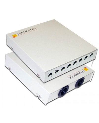 Кросс оптический настенный, металлический, на 8 FC адаптеров LANMASTER LAN-FOBM-WM-8FC в Орле Кросс оптический Pintop.ru