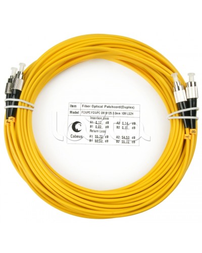 Шнур оптический duplex FC-FC 9/125 sm 25м LSZH Cabeus FOP(d)-9-FC-FC-25m в Орле Патч-корды оптические Pintop.ru