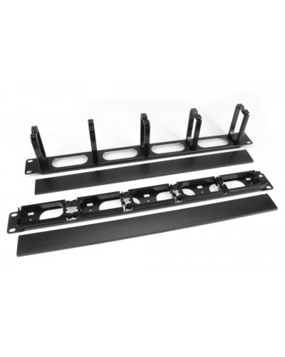 Кабельный организатор с пластиковыми кольцами с крышкой, 19, 1U Hyperline CM-1U-5R-PL-COV в Орле Аксессуары для стоек и шкафов Pintop.ru