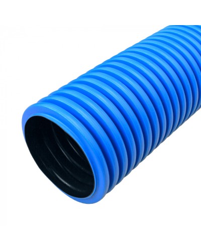 Труба гофрированная двустенная ПНД жесткая тип 1250 (SN23) синяя d125 мм 6м (36м/уп) Промрукав (PR15.01053) в Орле Труба гофрированная Pintop.ru