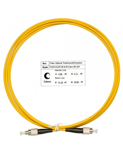 Шнур оптический simplex FC-FC 9/125 SM 2 м LSZH Cabeus FOP(s)-9-FC-FC-2M в Орле Патч-корды оптические Pintop.ru