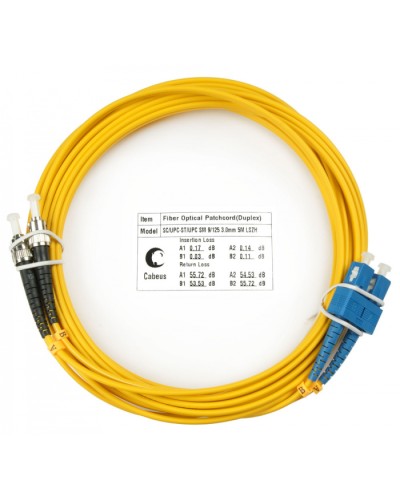 Шнур оптический duplex SC-ST 9/125 sm 15м LSZH Cabeus FOP(d)-9-SC-ST-15m в Орле Патч-корды оптические Pintop.ru