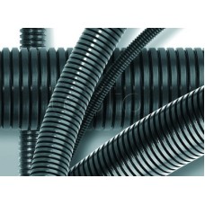 Труба ПА 6 гофр. DN7мм, ПВ-0, Dвн 6,8 мм, Dнар 10,1 мм, цвет тёмно-серый, без протяжки DKC PA600710F0