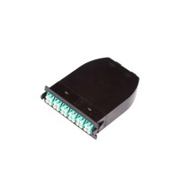 MPO кассета OM3, 24xLC, тип B, низкие потери, черная LANMASTER LAN-MCSB-2M-24LC/OM3