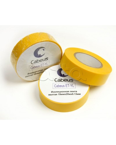 Лента изоляционная (желтая) Cabeus ET-YL в Орле Аксессуары для кабель-канала Pintop.ru
