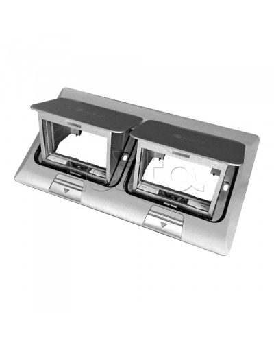 Люк в пол на 2x1,5 поста (45х45мм) в комплекте с коробкой и суппортом, сталь Экопласт (70026) в Орле Системы лючков и колонн Pintop.ru