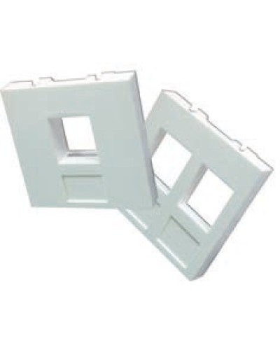 Вставка 45x45 на 2 кейстоуна, со шторками, маркировкой и иконками, белая LANMASTER LAN-SIP-24М-WH в Орле Аксессуары для кабель-канала Pintop.ru