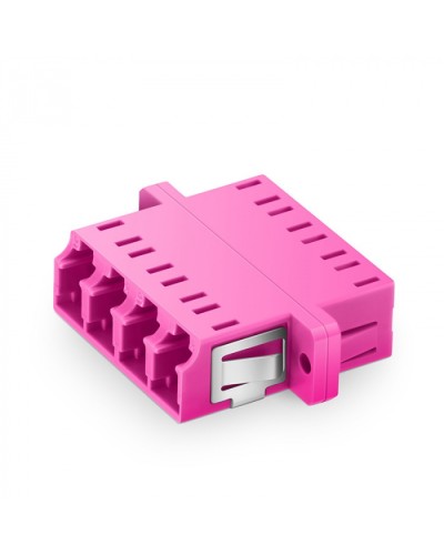 Оптический адаптер OM4, квадро LC, с фланцами, пурпурный Eurolan (36A-40-4L-02MG) в Орле Проходные адаптеры и розетки оптические Pintop.ru