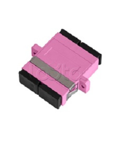 Адаптер NIKOMAX волоконно-оптический, соединительный, многомодовый, стандарта OM4, SC/UPC-SC/UPC, двойной, пластиковый, без шторки, с фланцами, маджента, уп-ка 2шт. NIKOMAX (NMF-OA2M4-FN-SCU-SCU-MG-2) в Орле Проходные адаптеры и розетки оптические 