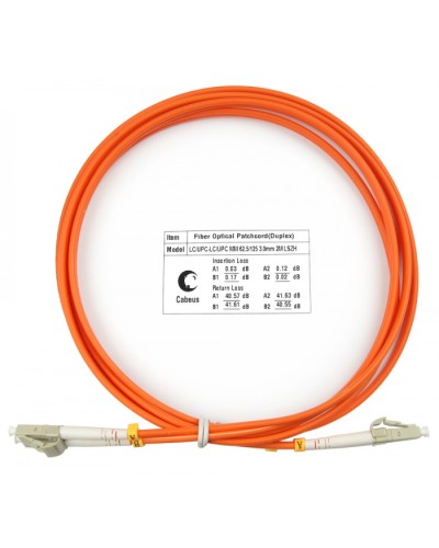 Шнур оптический duplex LC-LC 62,5/125 mm 2м LSZH Cabeus FOP-62-LC-LC-2m в Орле Патч-корды оптические Pintop.ru