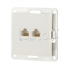 Розетка компьютерная двойная 2хRJ-45 кат.5е с накладкой (белый) LK80 Экопласт (846204-1)