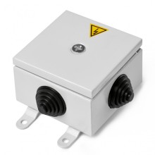 Коробка монтажная огнестойкая металлическая герметичная КМОМГ (4к х 2,5мм) 100х100х60 IP 66 (3 ввода) ПожТехКабель (076-501)