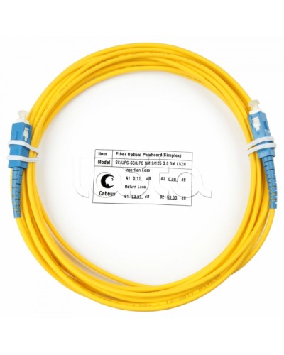 Шнур оптический simplex SC-SC 9/125 SM 5 м LSZH Cabeus FOP(s)-9-SC-SC-5M в Орле Патч-корды оптические Pintop.ru
