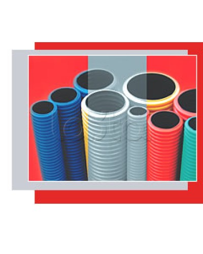 NR90 Двустенная труба ПНД жёсткая, тип 750, SN19, D90мм (1шт=5,7м) цвет красный Экопласт (80090-57) в Орле Труба гофрированная Pintop.ru