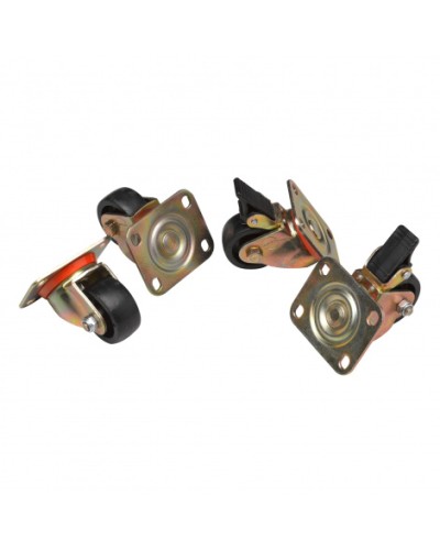 Комплект роликов, 2 шт с тормозом, 2 обычных, нагрузка 150 кг на ролик Datarex DR-460000 в Орле Ролики для шкафов и стоек Pintop.ru