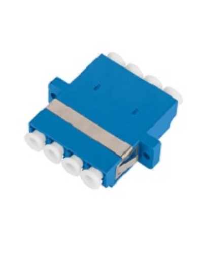 Адаптер NIKOMAX волоконно-оптический, соединительный, одномодовый, стандарта OS2, LC/UPC-LC/UPC, квадро, пластиковый, без шторки, с фланцами, синий, уп-ка 2шт. в Орле Проходные адаптеры и розетки оптические Pintop.ru
