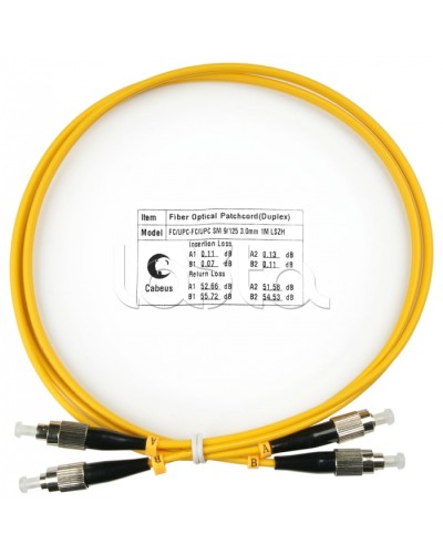 Шнур оптический duplex FC-FC 9/125 sm 1м LSZH Cabeus FOP(d)-9-FC-FC-1m в Орле Патч-корды оптические Pintop.ru