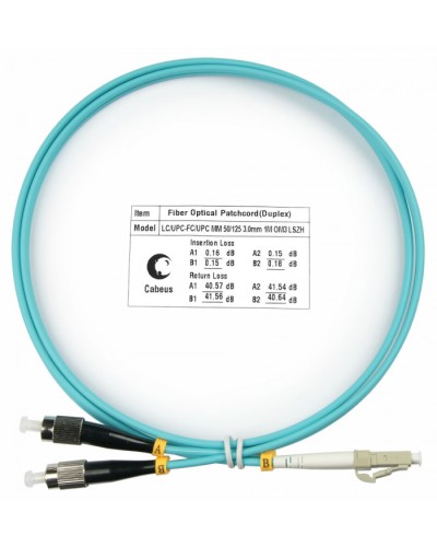 Шнур оптичесикй duplex LC-FC 50/125 MM OM3 1 м LSZH Cabeus FOP-50-LC-FC-1M в Орле Патч-корды оптические Pintop.ru
