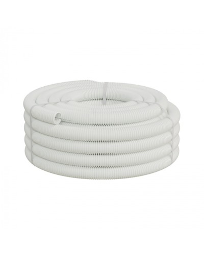 Труба ПП-FR гофрир. легкая, с зондом, без галогена, ПЛЛ 50мм Экопласт (60150HFR-W) - Труба ПП-FR гофрир. легкая, с зондом, без галогена, ПЛЛ диам.50мм ПВ-0 (15м) цвет белый 1 палл.=630м Экопласт в Орле Труба гофрированная Pintop.ru