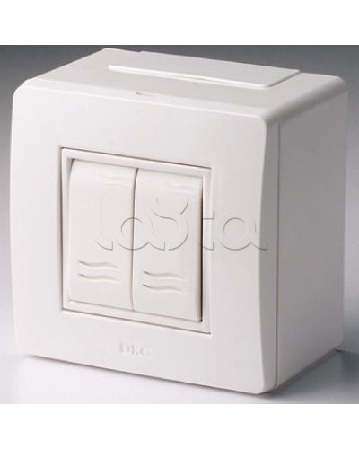 Коробка в сборе с 2-клавишным выключателем, коричневая DKC 10001B в Орле Распределительные коробки Pintop.ru