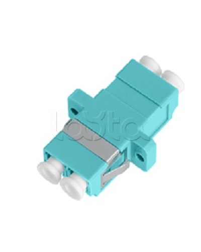 Адаптер NIKOMAX волоконно-оптический, соединительный, многомодовый, стандарта OM3, LC/UPC-LC/UPC, двойной, пластиковый, без шторки, с фланцами, аква, уп-ка 2шт. NIKOMAX (NMF-OA2M3-FN-LCU-LCU-AQ-2) в Орле Проходные адаптеры и розетки оптические Pint