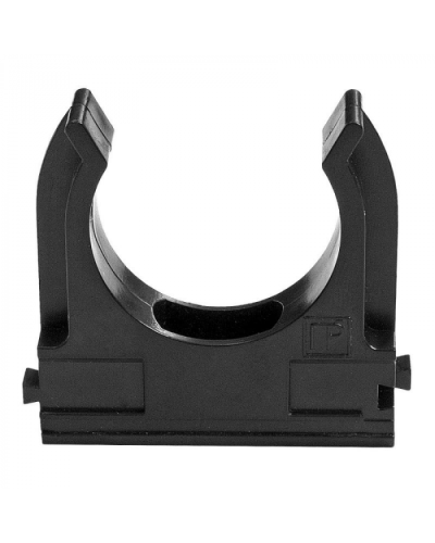 Держатель Экопласт (клипса) для труб D25мм (черный) в Орле Аксессуары для кабель-канала Pintop.ru