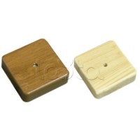 Коробка 1 постовая распред. 75х75х20 c текстурой дерева (сосна) Экопласт 72908P
