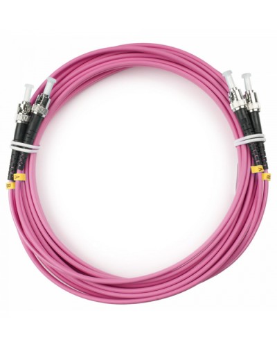 Шнур оптический duplex ST-ST 50/125 mm OM4 20м LSZH Cabeus FOP-50-OM4-ST-ST-20m в Орле Патч-корды оптические Pintop.ru