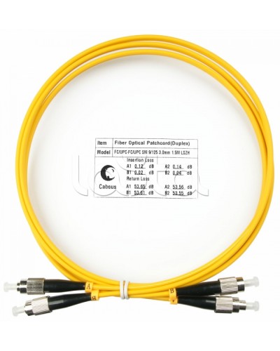 Шнур оптический duplex FC-FC 9/125 sm 1,5м LSZH Cabeus FOP(d)-9-FC-FC-1,5m в Орле Патч-корды оптические Pintop.ru