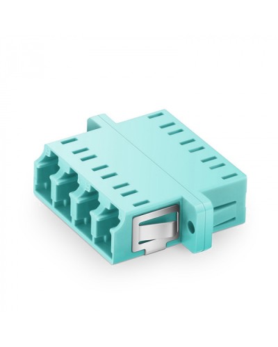 Оптический адаптер OM3, квадро LC, с фланцами, бирюзовый Eurolan (36A-30-4L-02AQ) в Орле Проходные адаптеры и розетки оптические Pintop.ru