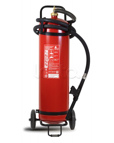 Огнетушитель ПОЖТЕХНИКА ОП-50(з) МИГ на тележке с перекрывным стволом, (баллон 62,5л., ОТВ-50кг) в Орле Огнетушители Pintop.ru