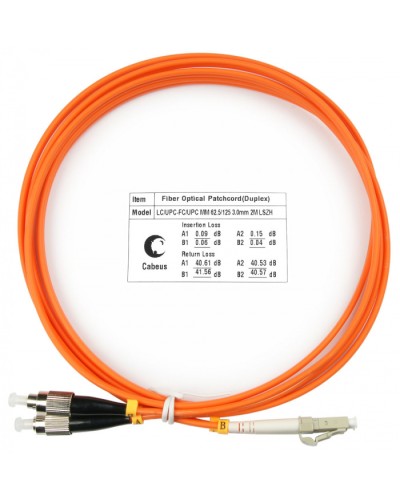 Шнур оптический duplex LC-FC 62,5/125 mm 1,5м LSZH Cabeus FOP-62-LC-FC-1,5m в Орле Патч-корды оптические Pintop.ru