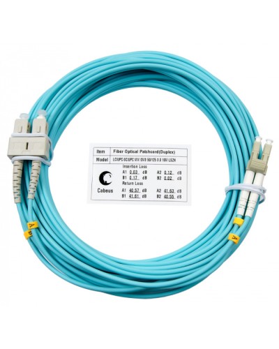 Шнур оптический duplex LC-SC 50/125 mm OM3 25м LSZH Cabeus FOP-50-LC-SC-25m в Орле Патч-корды и пигтейлы Pintop.ru