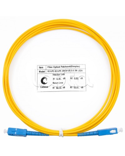 Патч-корд волоконно-оптический (шнур) SM 9/125 simplex SC-SC LSZH (3м) Cabeus FOP(s)-9-SC-SC-3m в Орле Патч-корды оптические Pintop.ru