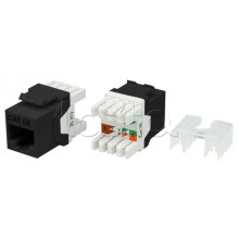 Вставка Keystone Jack RJ-45 Hyperline KJ8-8P8C-C5e-180-BK