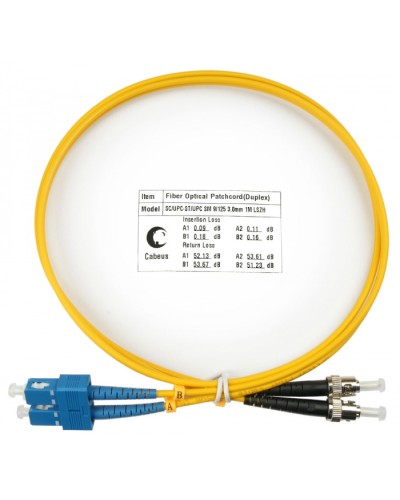 Шнур оптический duplex SC-ST 9/125 sm 1м LSZH Cabeus FOP(d)-9-SC-ST-1m в Орле Патч-корды оптические Pintop.ru