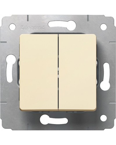 Выключатель двухклавишный автоматические клеммы 10 А 250 В слоновая кость Cariva Legrand 773758 в Орле Аксессуары для кабель-канала Pintop.ru