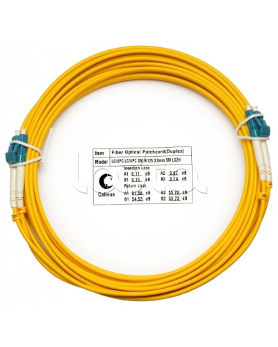Шнур оптический duplex LC-LC 9/125 sm 7м LSZH Cabeus FOP(d)-9-LC-LC-7m в Орле Патч-корды оптические Pintop.ru