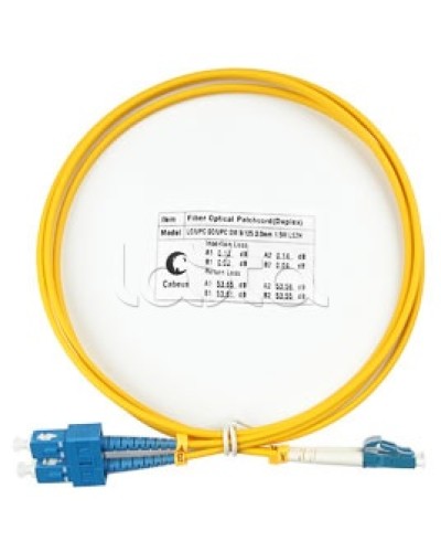 Патч-корд волоконно-оптический SM 9/125 duplex LC/SC LSZH (1,5 м) Cabeus FOP(d)-9-LC-SC-1,5M в Орле Патч-корды оптические Pintop.ru