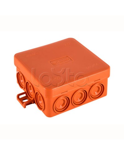 JBL085 Коробка огн. E110, о/п 85х85х38мм, без галогена, 12 вых., IP55, 3P, (0,15-4,0 мм2), цвет оранж. Экопласт (43465HF) в Орле Распределительные коробки Pintop.ru