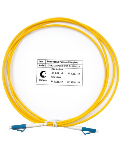 Шнур оптический simplex LC-LC 9/125 SM 2 м LSZH Cabeus FOP(s)-9-LC-LC-2M в Орле Патч-корды оптические Pintop.ru